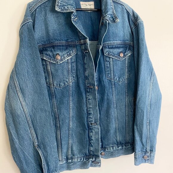 Free People We the Free Oversized Blue Jean Jacket - Picture 8 of 11